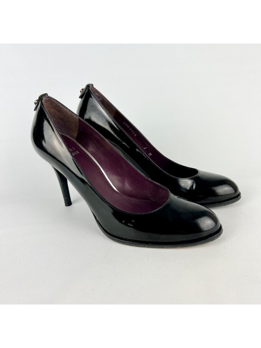 Stuart Weitzman Womens Black Patent Leather Pumps Stiletto Dress Heels size 7M